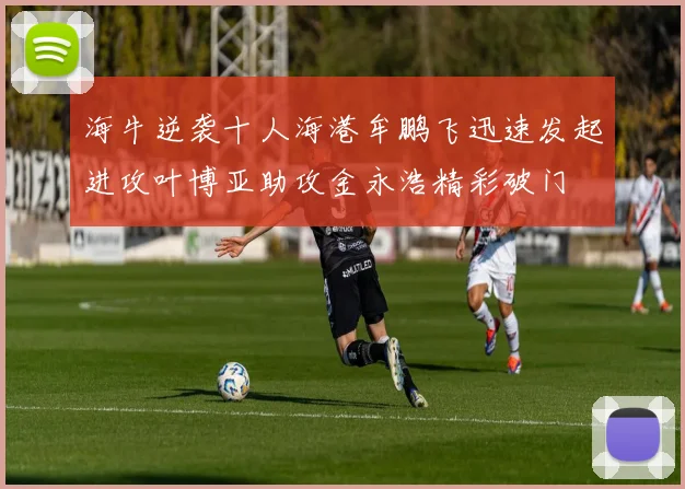 海牛逆袭十人海港牟鹏飞迅速发起进攻叶博亚助攻金永浩精彩破门